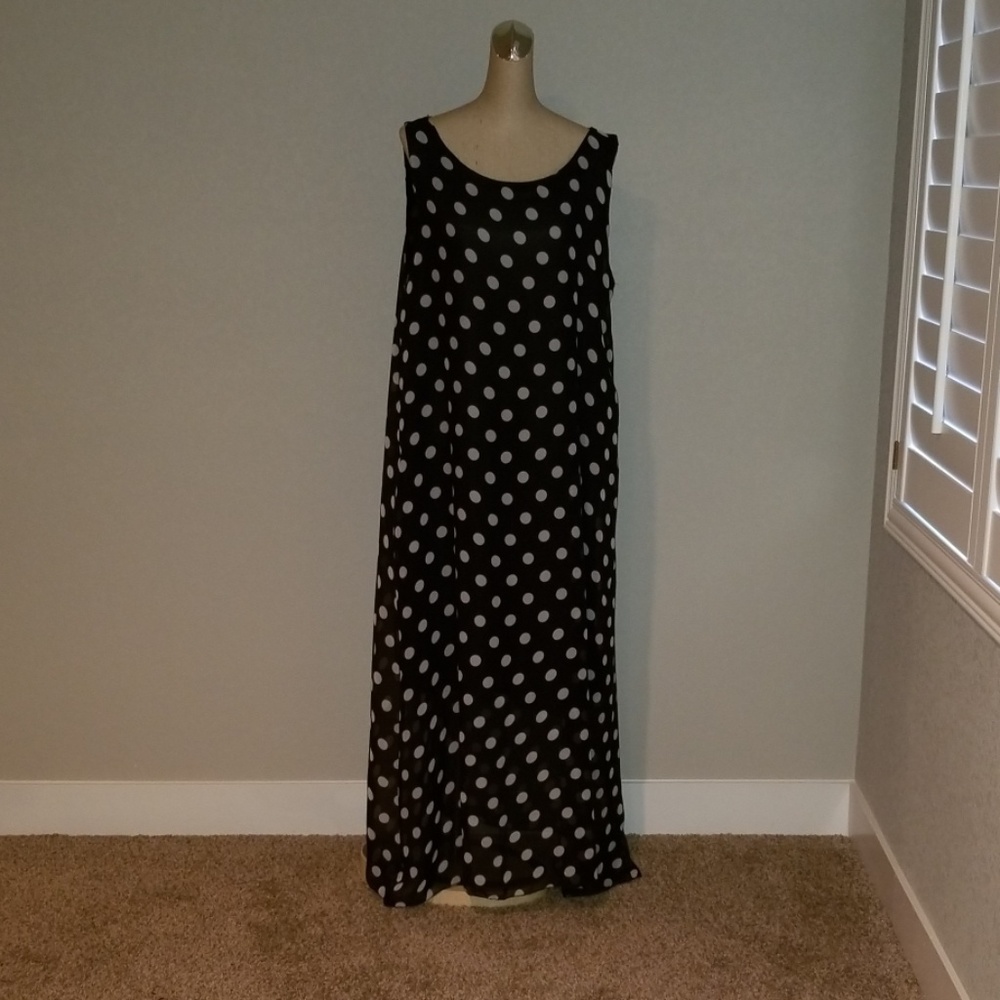 Black and white polka dot Maxi Dress